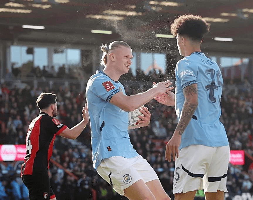 曼城连续2个赛季在足总杯决赛里失利，哈兰也延续了从未在温布利球场破门